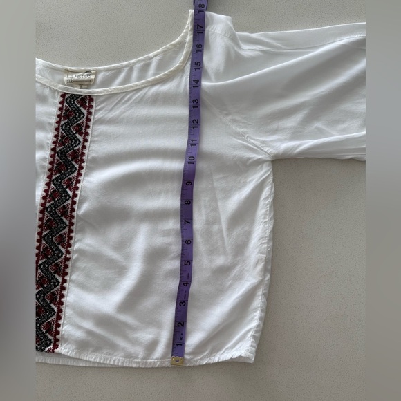 Super Soft Off Shoulder Embroidered White Boho Top - Picture 11 of 11
